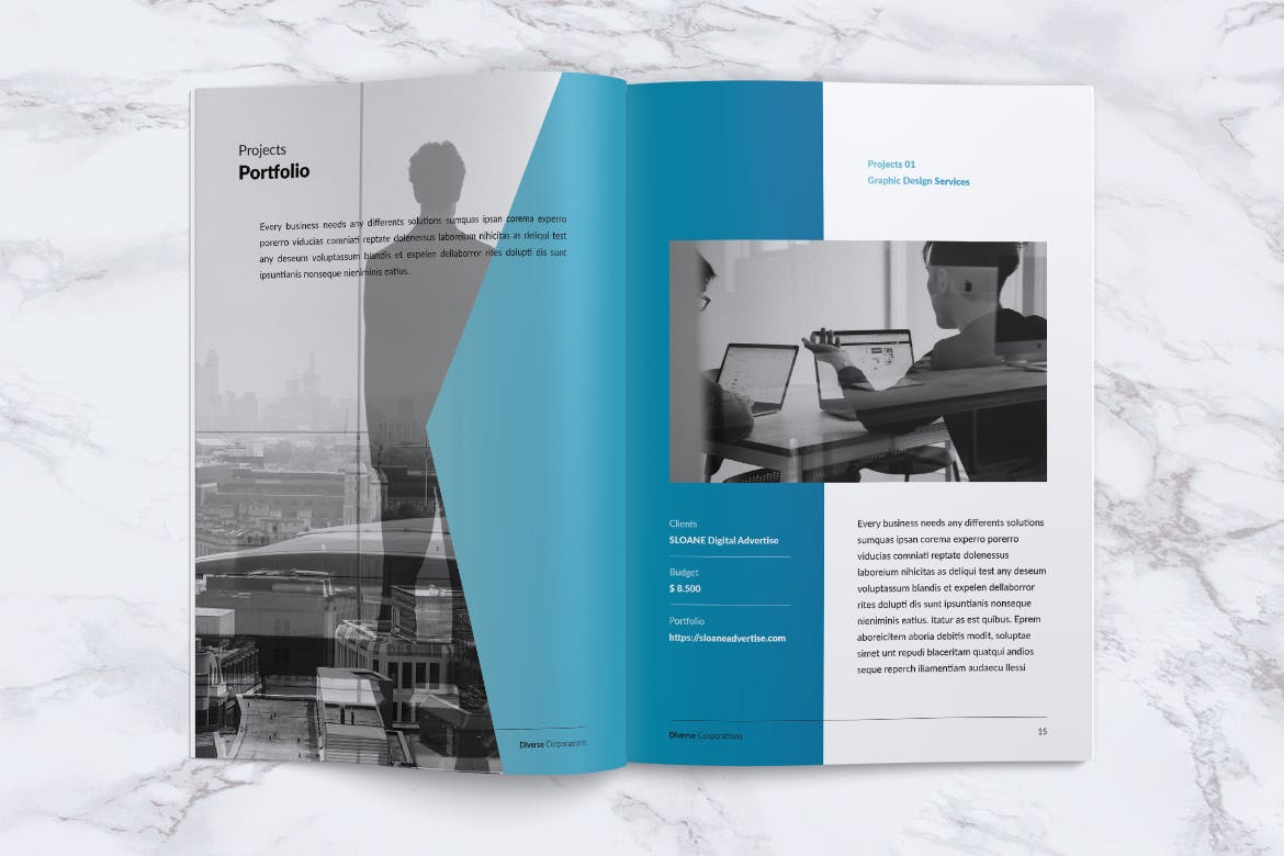 多元化大型公司简介企业画册设计模板 DIVERSE Professional Company Profile Brochures插图7
