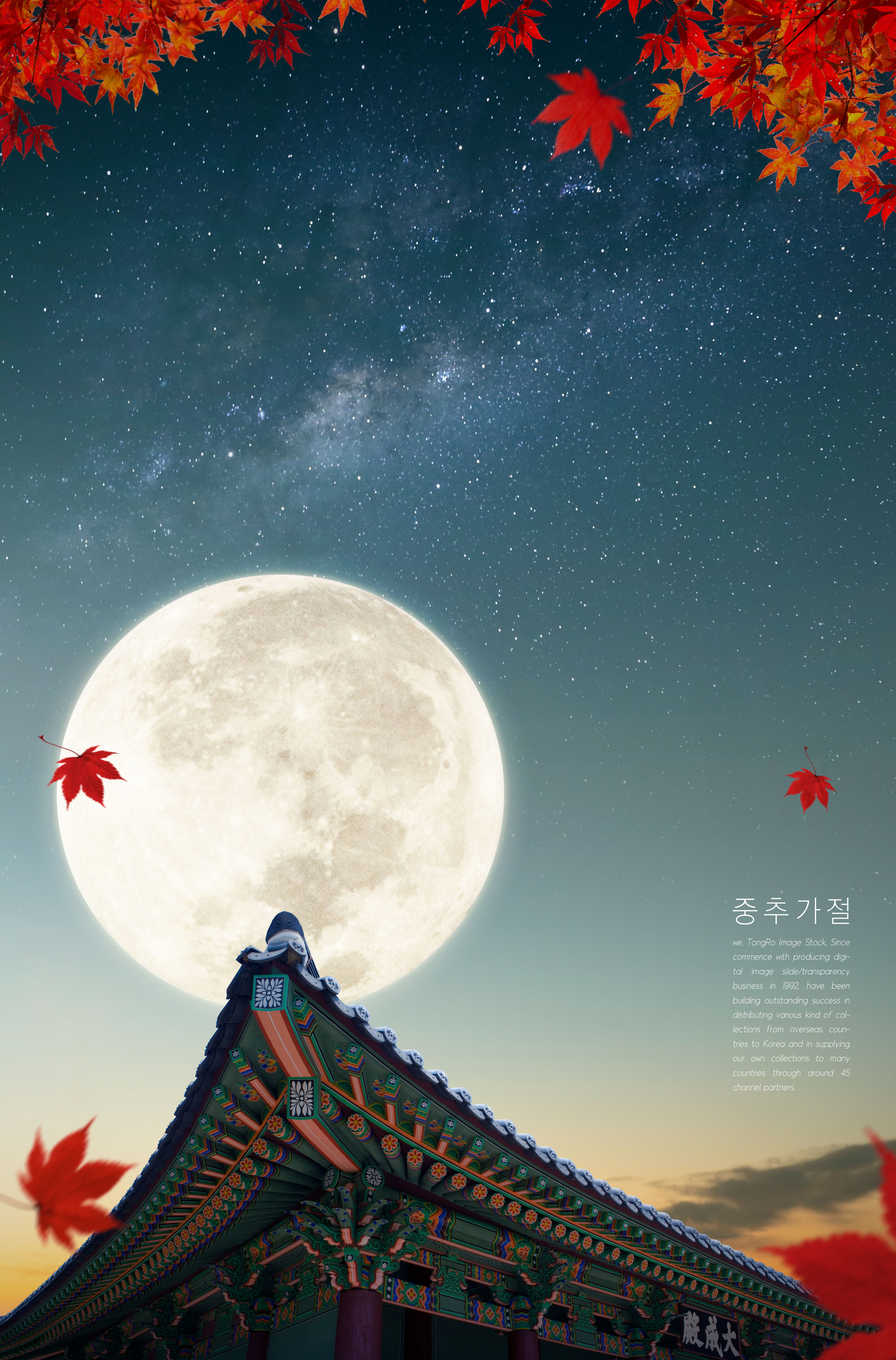 中式宫殿中秋传统节日海报模板插图
