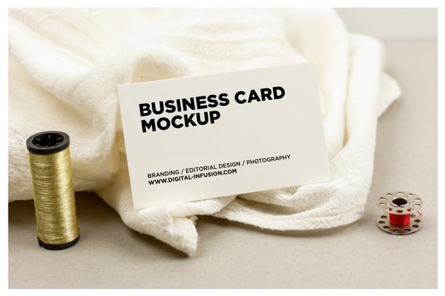 裁缝/时尚服装行业名片样机 Tailor / Fashion Business Cards Mockup插图(6)