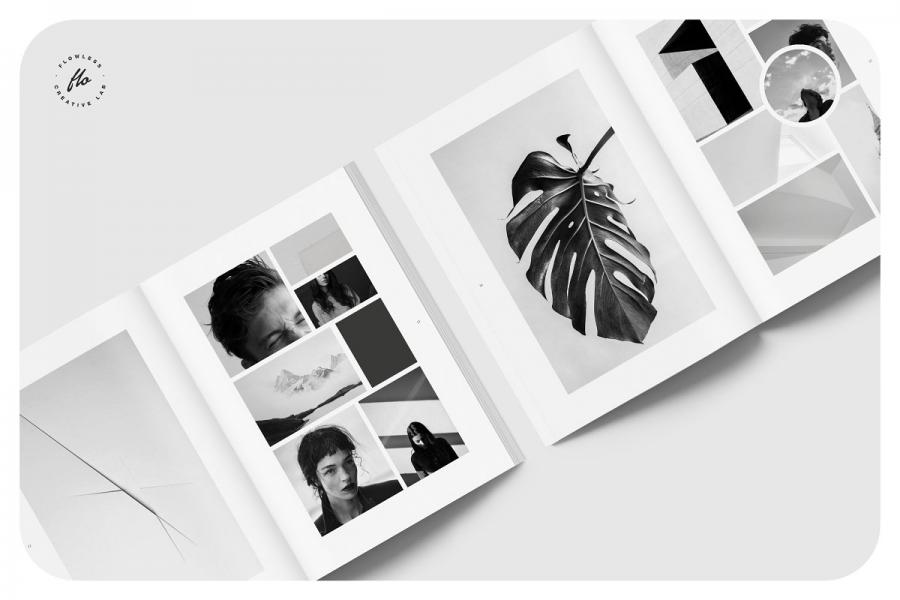 SUNDAY时尚黑白摄影图册设计模板插图2