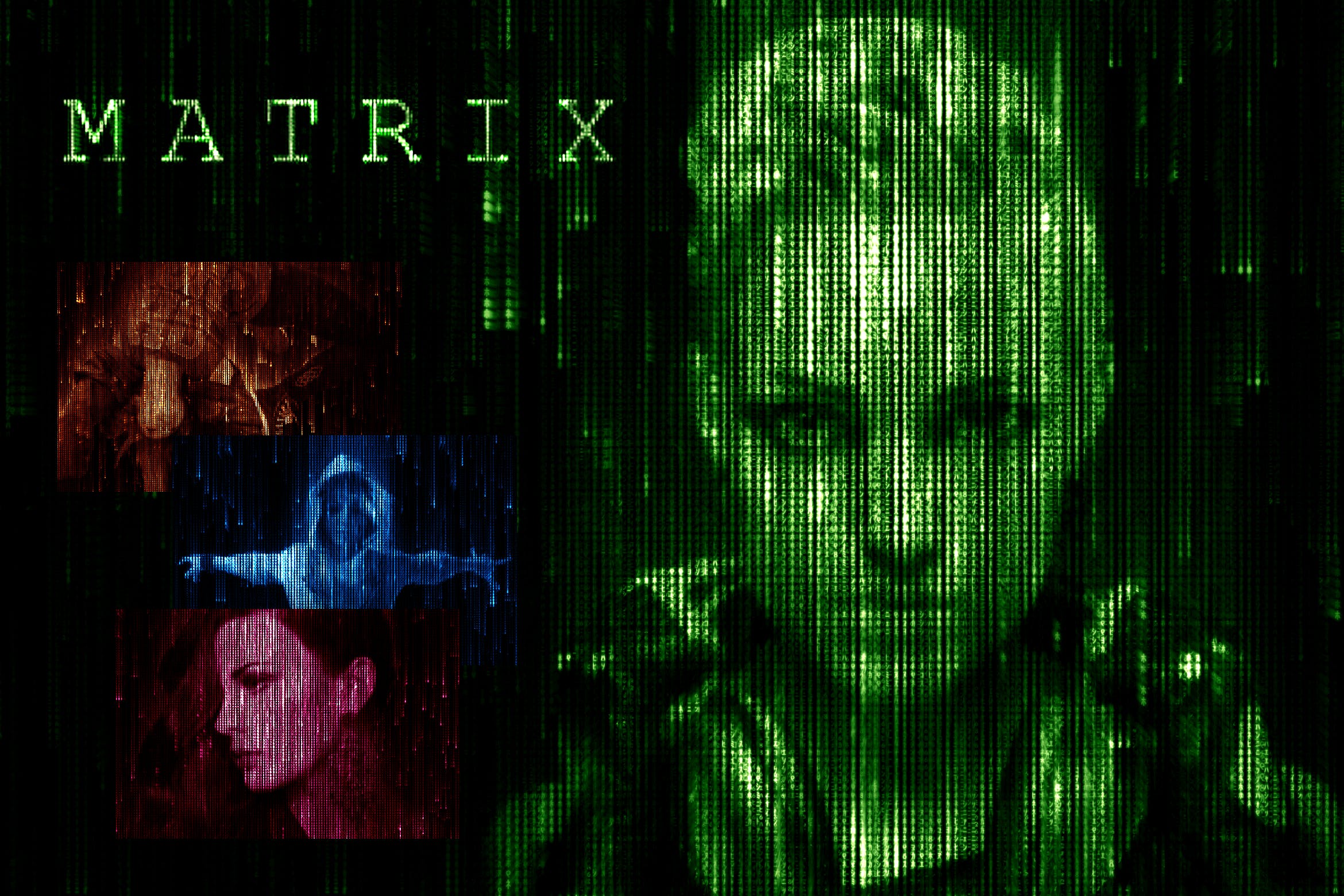 数字矩阵黑客帝国效果照片后期处理PS动作 Matrix Code CS3+ Photoshop Action插图