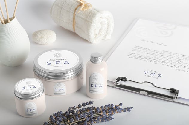 SPA高级品牌化妆品品牌包装外观样机v.1 SPA Cosmetics Mockup v.1插图(5)