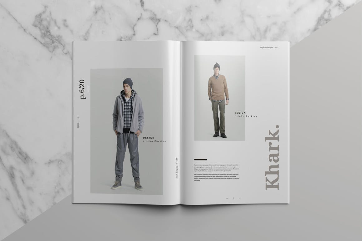 男人装服装产品画册&时尚杂志设计模板 Khark – Fashion Lookbook & Magazine插图(3)