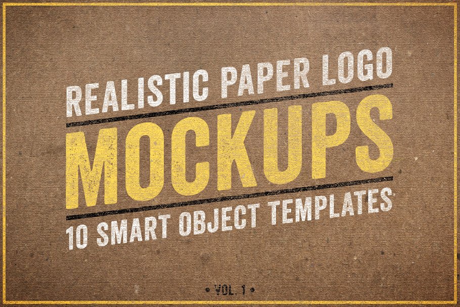 纸张印刷效果 Logo 展示样机 Paper Logo Mockups Volume 1插图