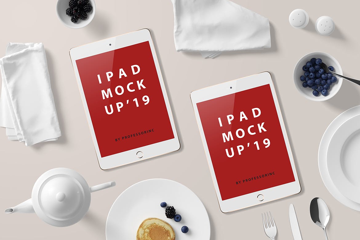 高品质的早餐场景的iPad Mini样机UI展示模型mockups插图(7)
