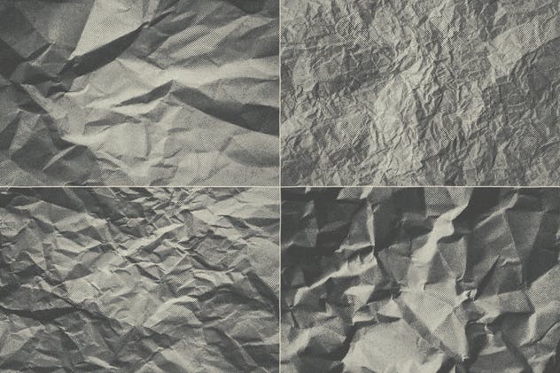 复古半色调皱褶纸张纹理 Crumpled Paper Halftone Textures插图3