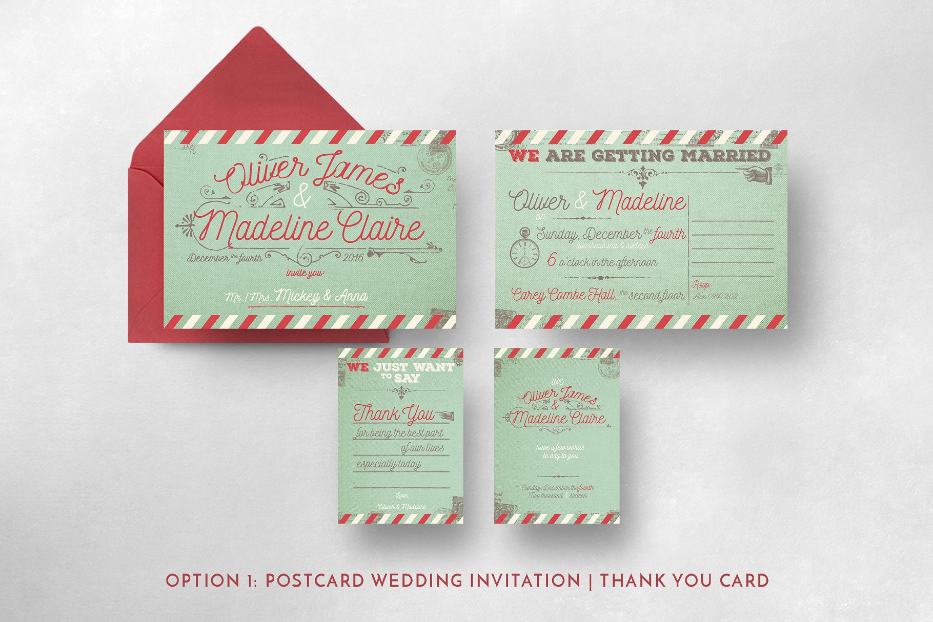 复古航空邮件婚礼设计套件 Vintage Airmail Wedding Suite插图3