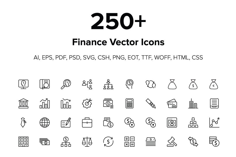 250+金融财政相关icon图标 250+ Finance Icons插图