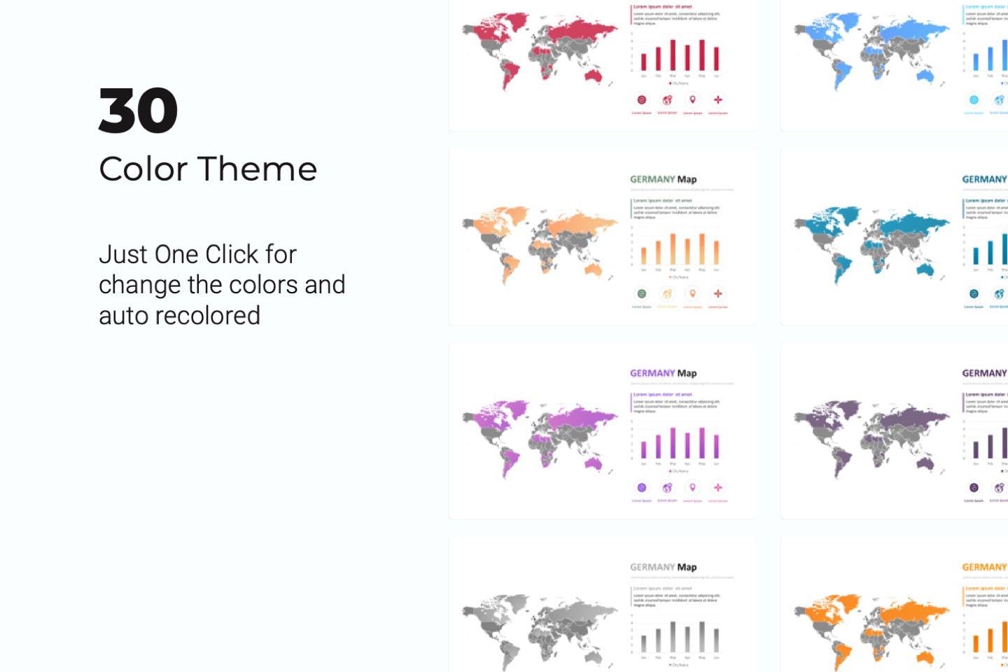 世界地图PPT幻灯片模板素材下载 World Maps powerpoint Template插图(8)