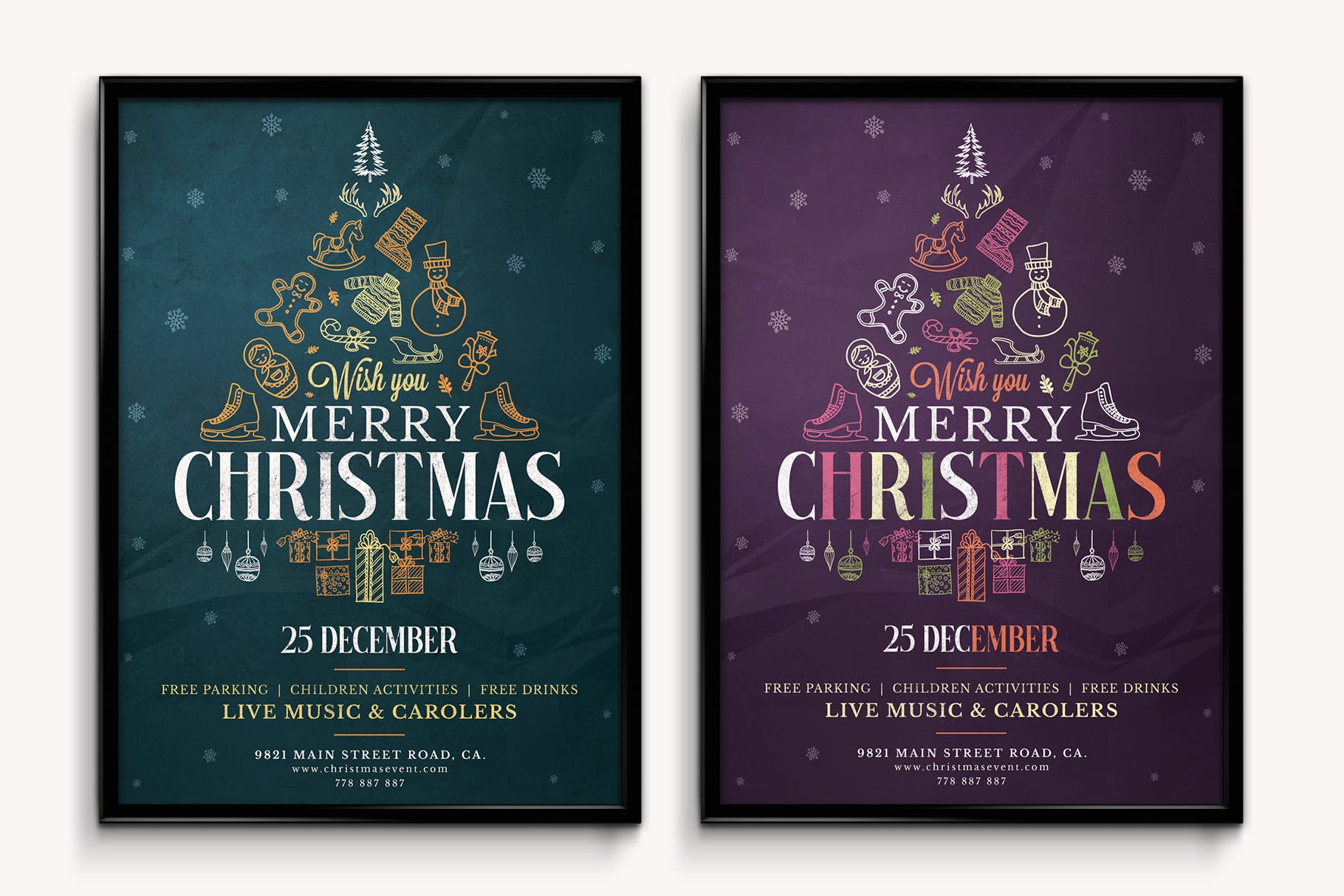 圣诞节庆祝主题海报传单设计模板v5 Christmas Flyer Template Vol.5插图(2)