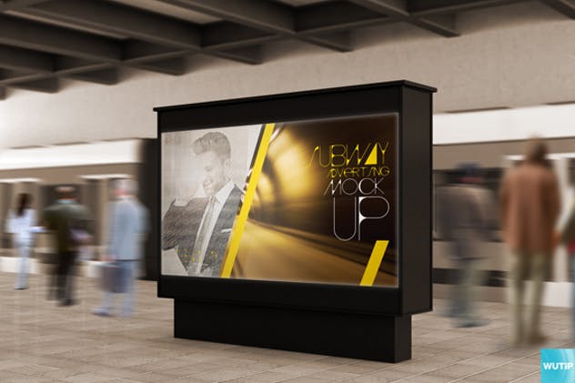 地铁海报广告牌灯箱广告牌样机模板 Subway Advertising Mockups插图(2)