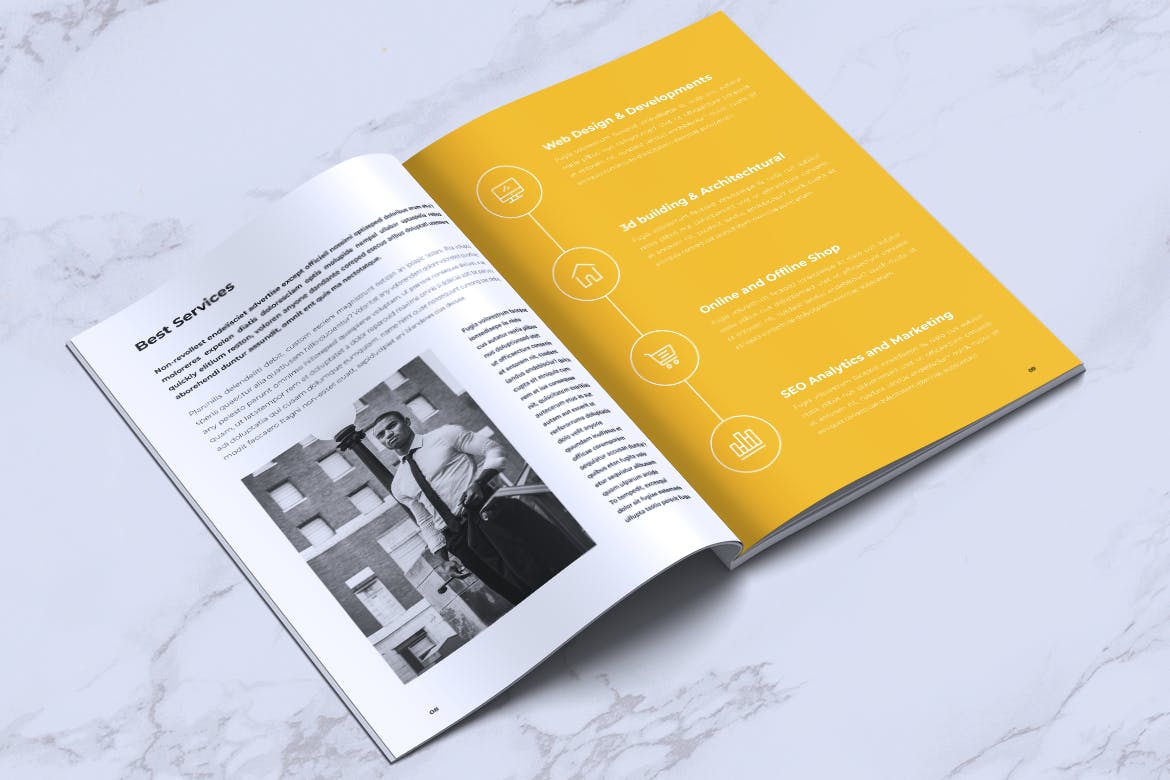 高逼格企业画册/产品服务目录INDD设计模板 INFORM Company Profile Brochure插图4