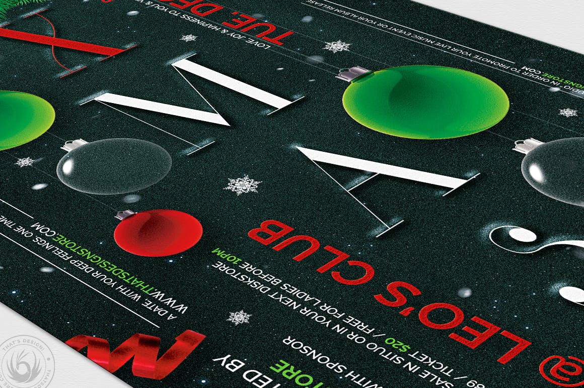 圣诞节平安夜活动主题海报传单设计模板v13 Christmas Eve Flyer Template V13插图(5)