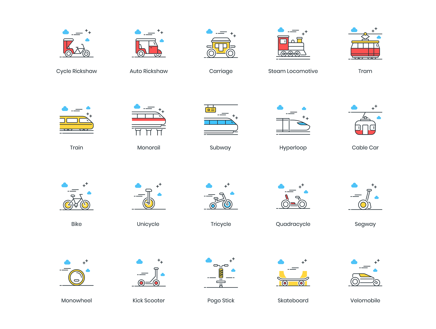 80个交通相关的创意图标下载[Ai]插图(2)