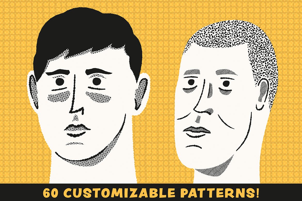 AI手绘插画必备的50个笔刷&60种图案纹理 Patts Brush Collection for Adobe Illustrator插图3