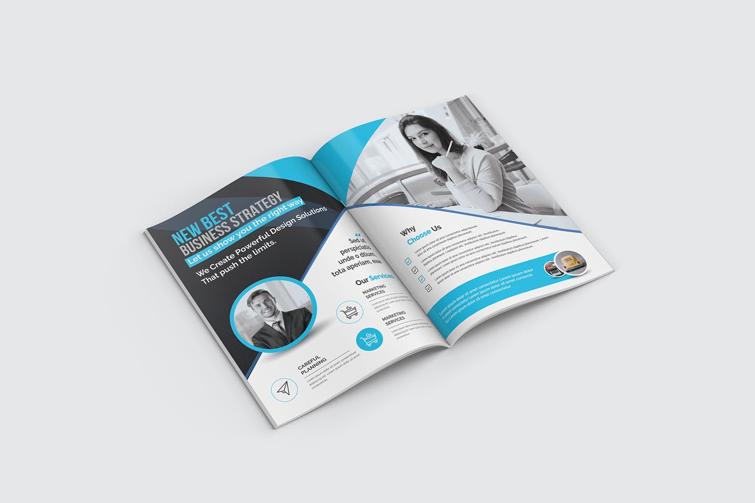 产品手册/企业简介画册设计模板 Bifold Brochure插图5