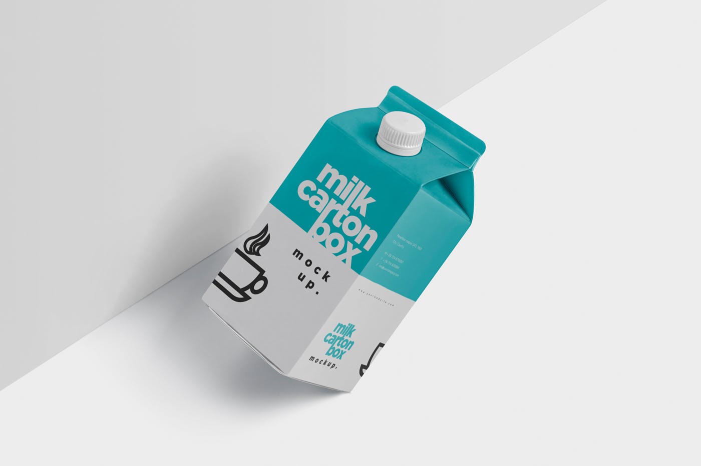 果汁/牛奶饮料纸盒包装效果图样机 Juice – Milk Mockup in 500ml Carton Box插图(2)