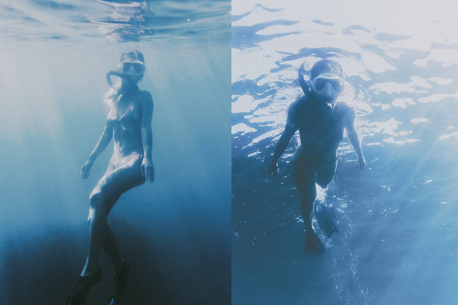 潜水主题高清照片素材 Young woman underwater Photo Bundle.插图(16)