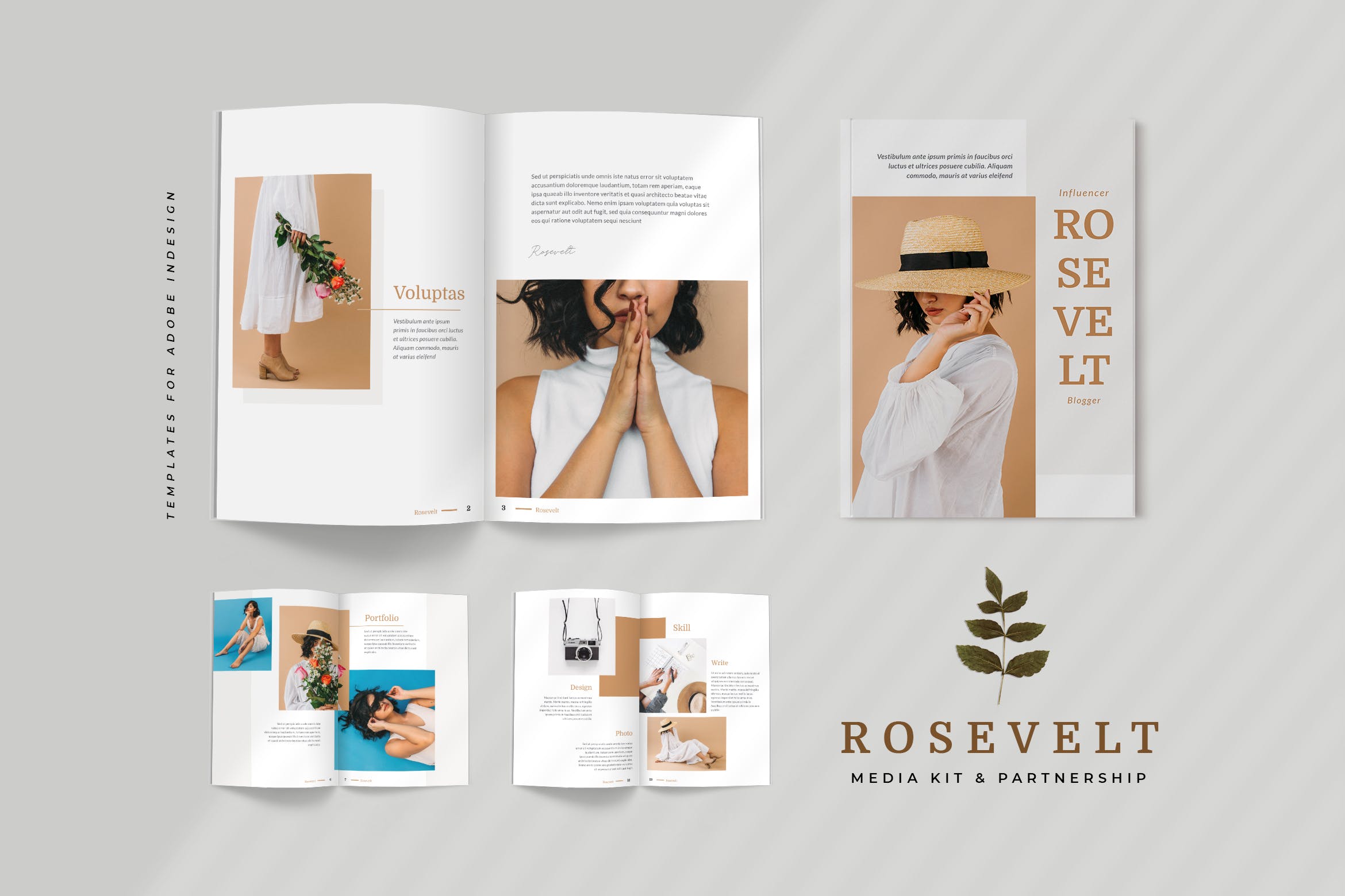 品牌形象塑造媒体宣传画册设计模板 Rosevelt – Media / Press Kit  Template插图