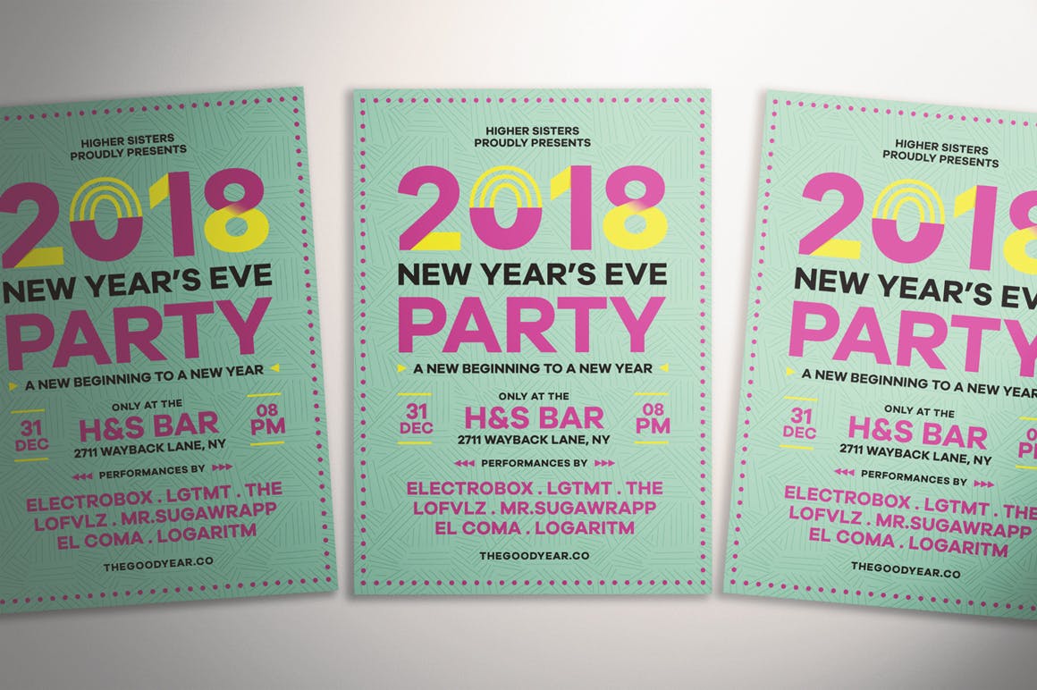 新年前夜主题活动海报传单模板 New Year’s Eve Flyer插图(3)
