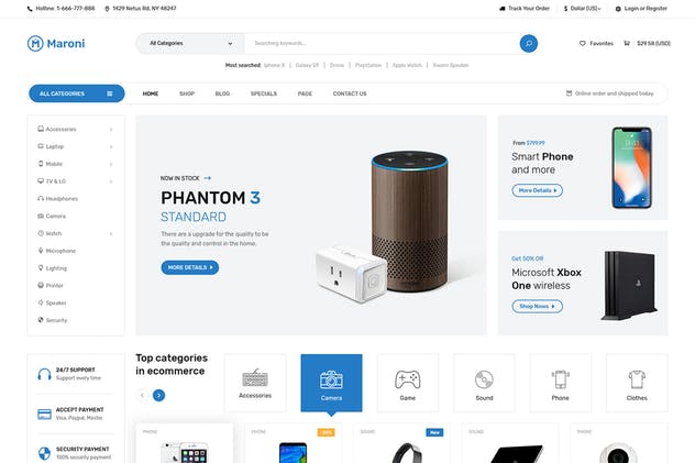 多用途电子商务网站设计UI套件 Maroni | Multipurpose Electronics eCommerce PSD Te插图(3)