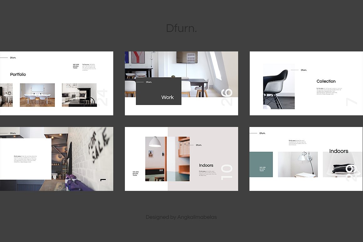 非常适合室内设计产品展示的现代创意Powerpoint模版 Dfurn PowerPoint Template插图2
