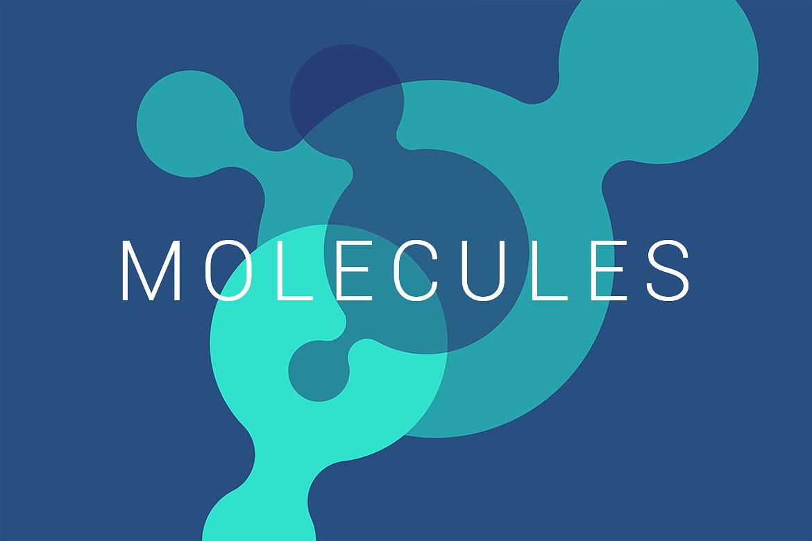 抽象分子结构扁平化风格背景v02 Molecules | Flat Backgrounds | V02插图(6)