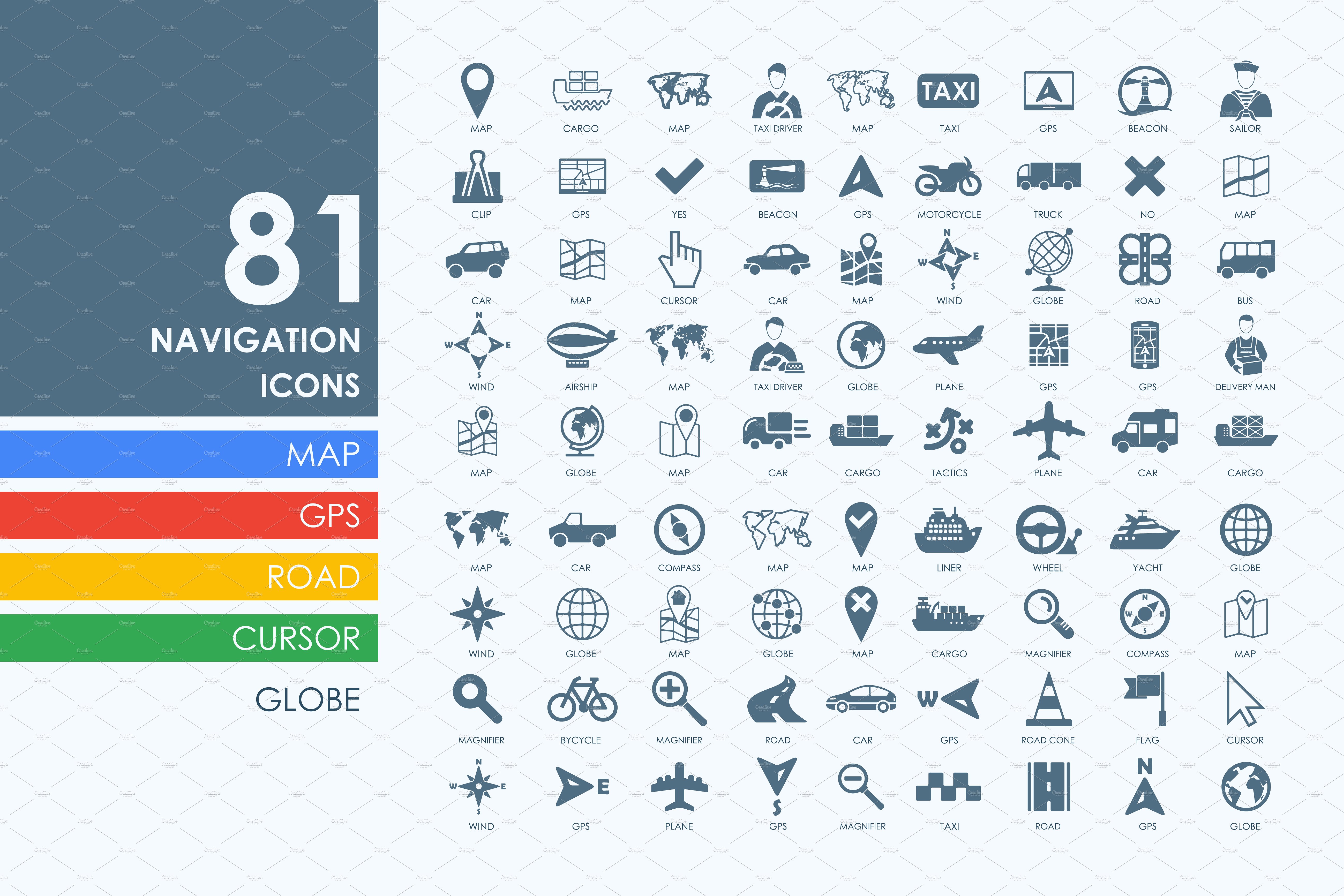 81枚交通导航主题图标 81 navigation icons插图