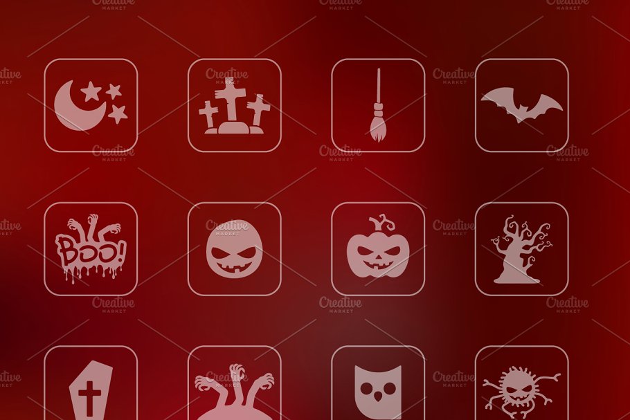 48个万圣节矢量图标集合 48 HALLOWEEN icons插图(3)