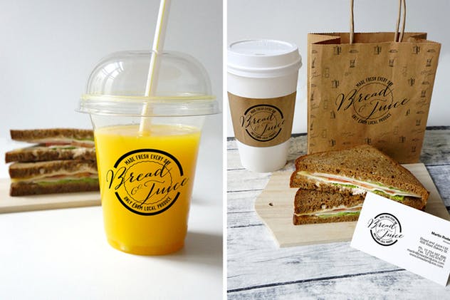 咖啡馆品牌VI设计样机模板 Sandwich Cafe Mockup插图(3)