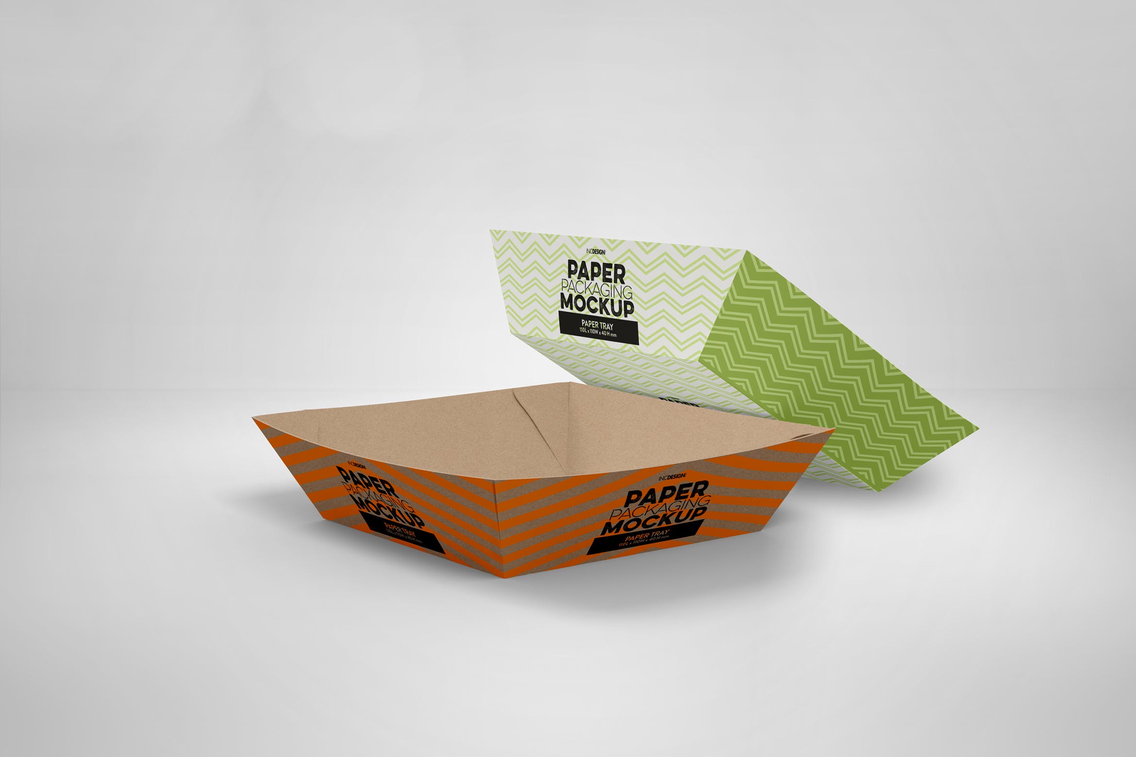 一次性小吃纸盘样机模板 Paper Tray 6 Packaging Mockup插图