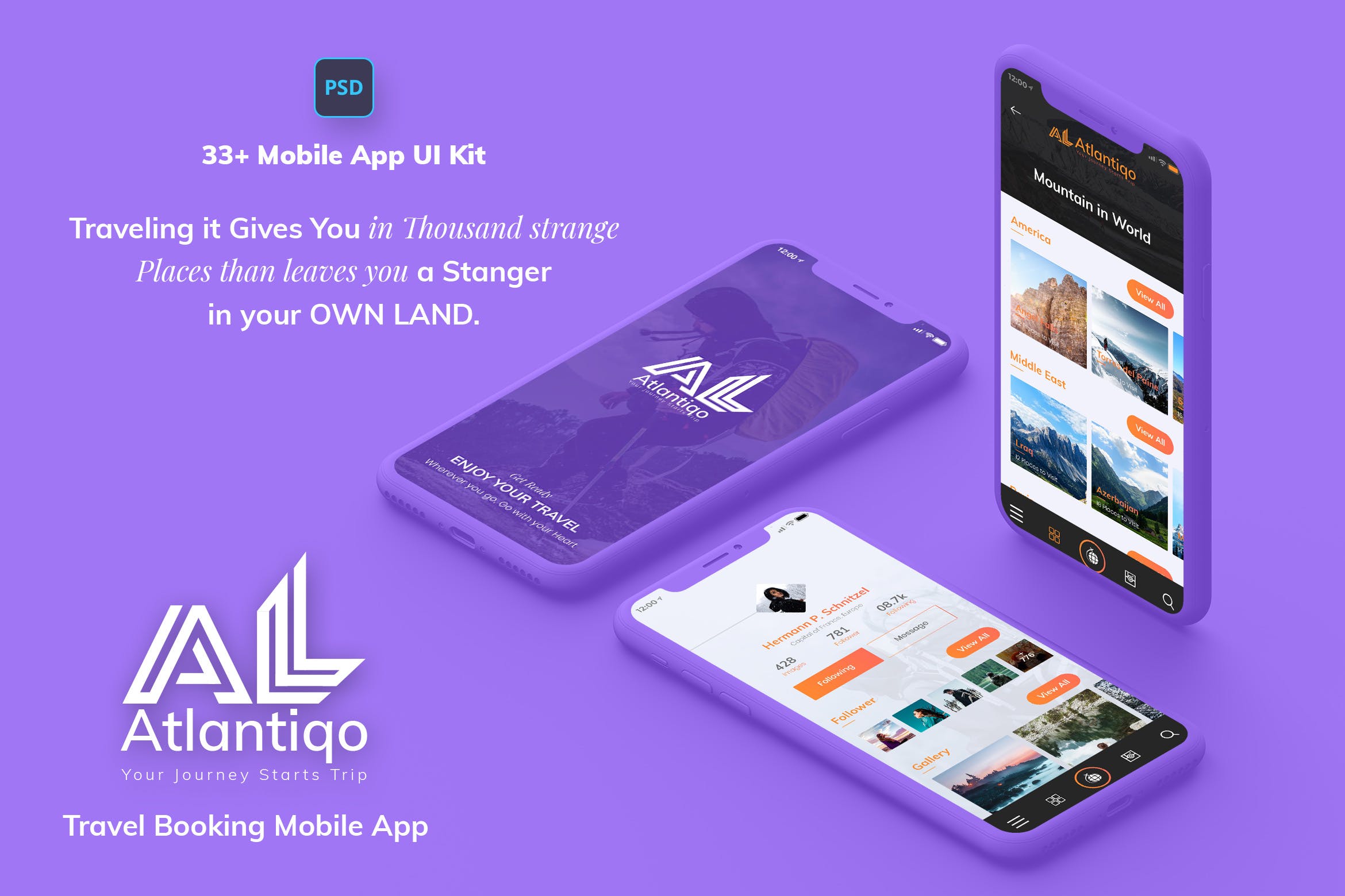 旅行&机票预订APP应用UI设计套件 Atlantigo-Travel & Flight Booking MobileApp UI Kit插图