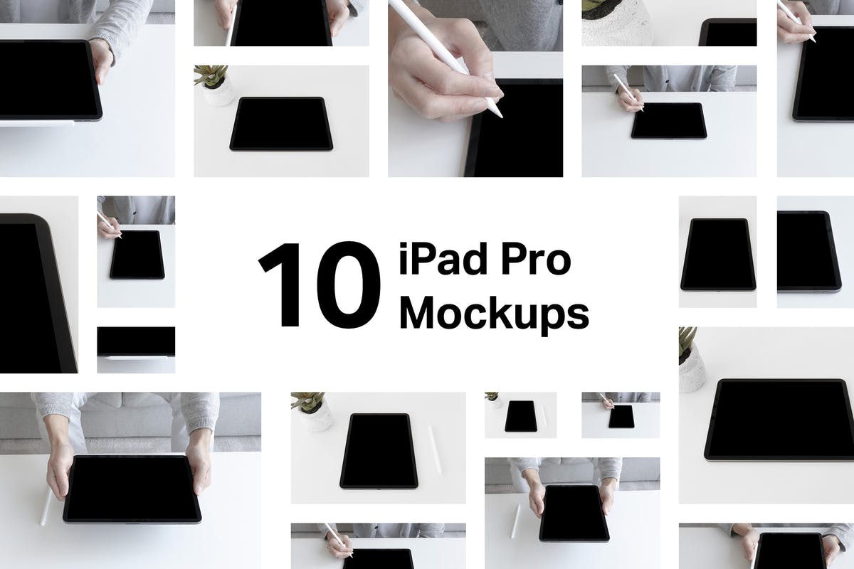 真实场景iPad Pro(第三代)设备样机展示模板 10 iPad Pro (3rd Generation) Mockups插图