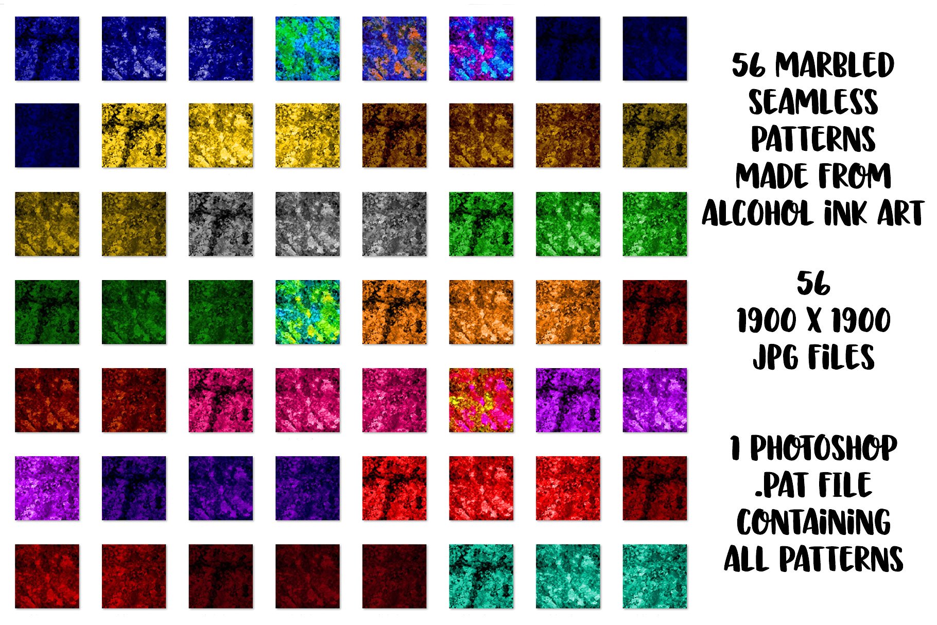 50+无缝酒精油墨纹理 50+ Seamless Alcohol Ink Patterns插图4