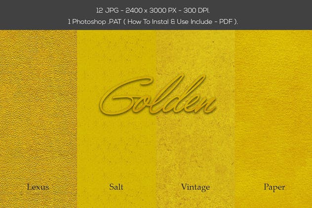 逼真质感金色金箔纹理图案素材 Gold Texture插图1