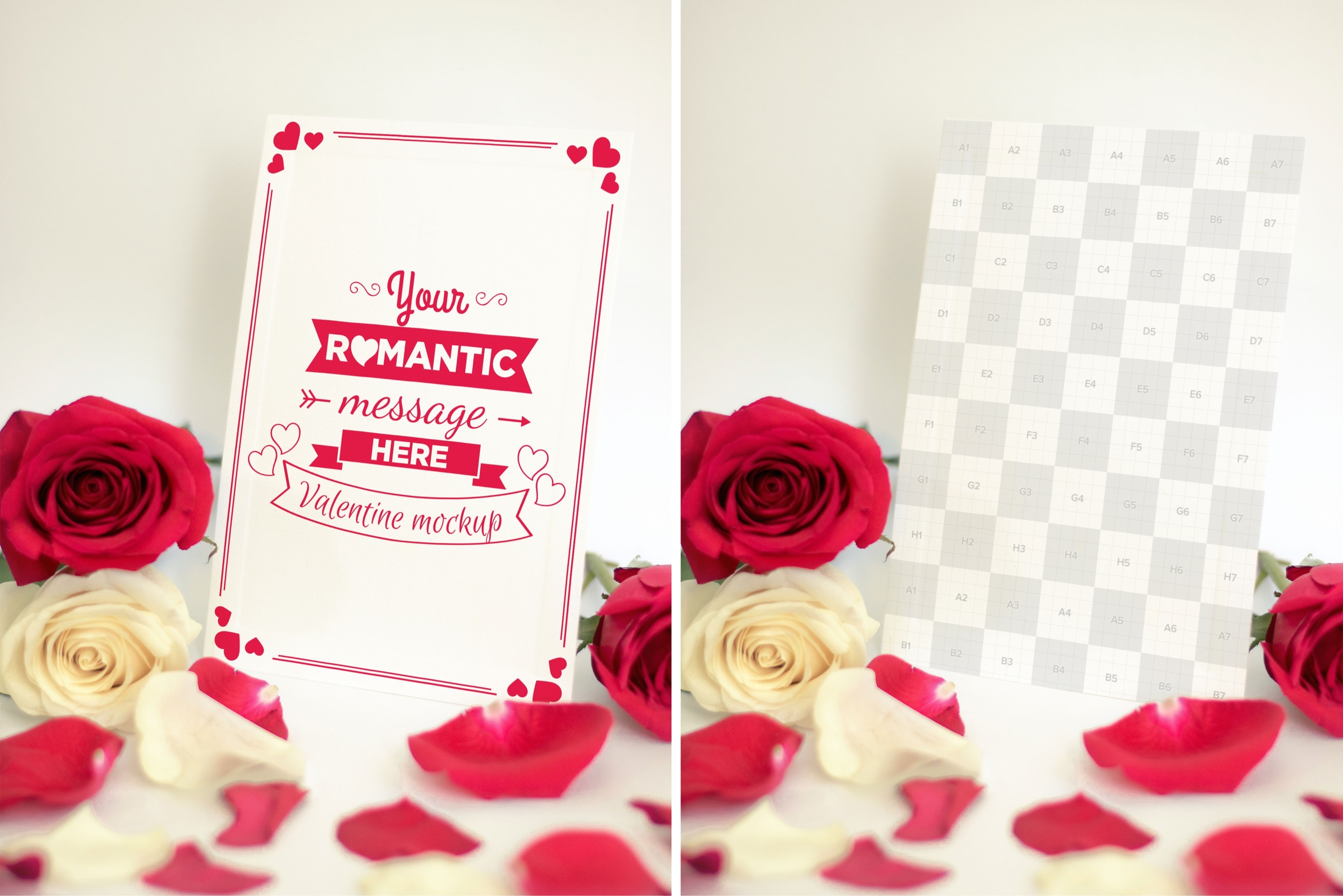 情人节贺卡设计样机模板 Valentine Card Mockup 06插图