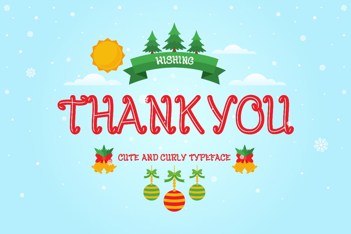卷曲装饰圣诞节日设计字体下载 Wishing – Curly Decorative Christmas Font插图(6)