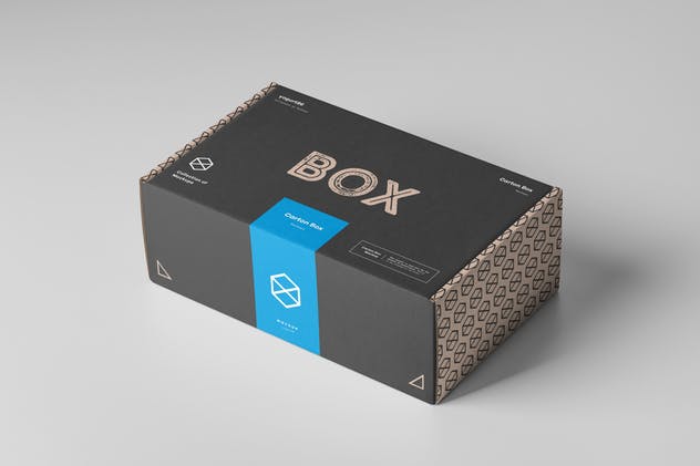 纸箱盒鞋盒礼品盒包装样机模板 Carton Box Mockup 23x14x8插图(3)