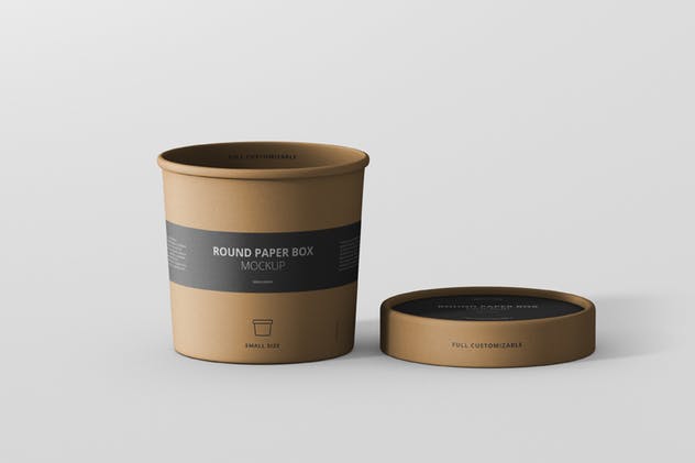茶叶/咖啡小规格纸筒包装设计样机模板 Paper Box Mockup Round – Small Size插图(4)