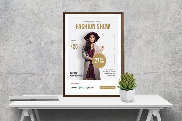 欧美时装SHOW活动宣传海报设计模板 NEBULA – Fashion Flyer插图2