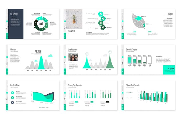 信息数据型企业介绍PPT幻灯片模板 Toetiec Powerpoint Presentation插图(6)