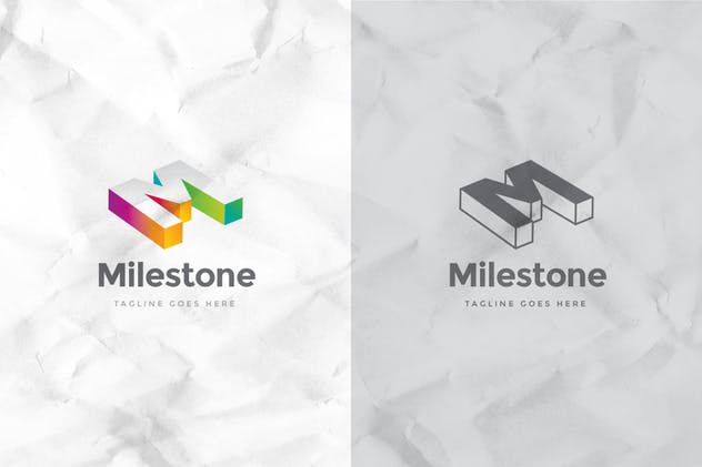 创意字母Logo模板系列之字母M Milestone Letter M Logo Template插图(2)