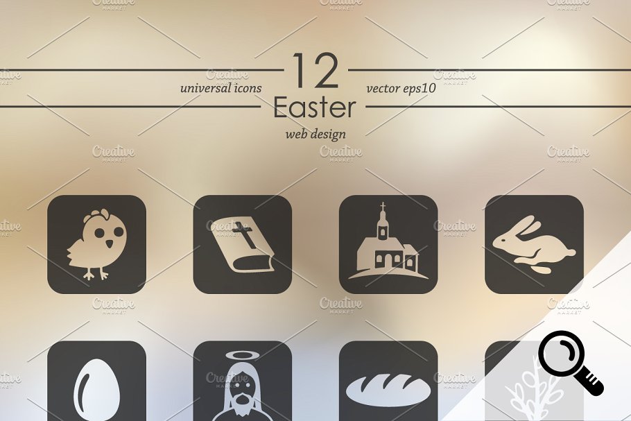12枚精致复活节图标 12 EASTER icons插图