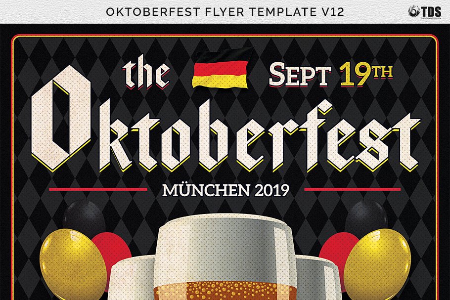 德国慕尼黑啤酒节宣传传单PSD模板V12 Oktoberfest Flyer PSD V12插图6