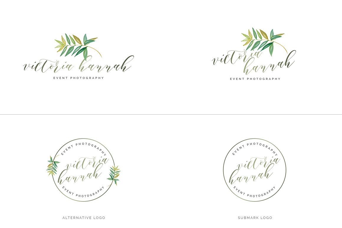 超级水彩风 Logo 设计素材包 Watercolor Premade Branding Logo Kit [模板、纹理&元素]插图(44)