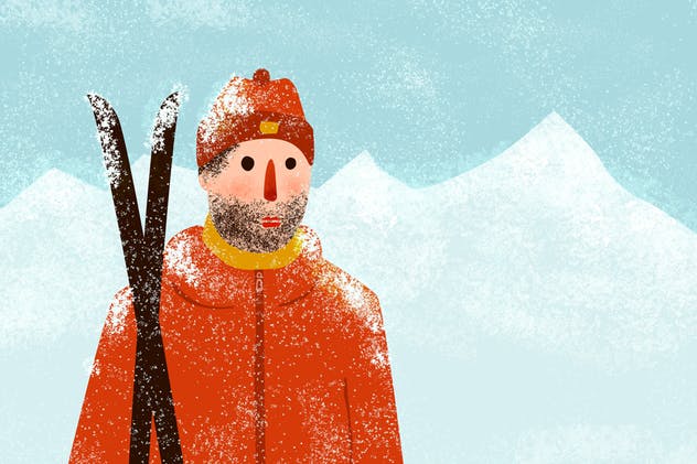 冬天雪景数码绘画AI画笔笔刷 Snow and Winter Brushes for Adobe Illustrator插图(2)