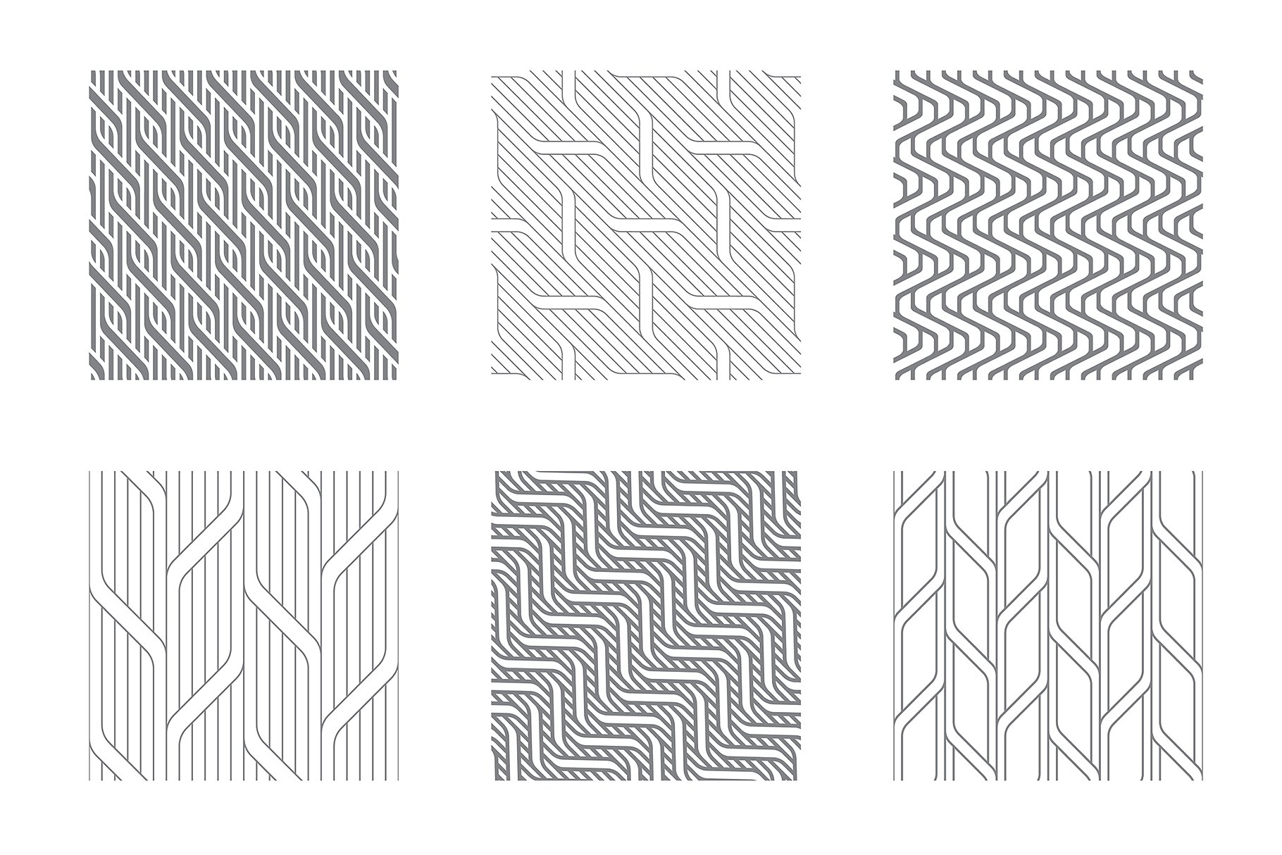 各种波纹无缝纹理图案素材 Rippled Seamless Patterns Bundle v.2插图(4)