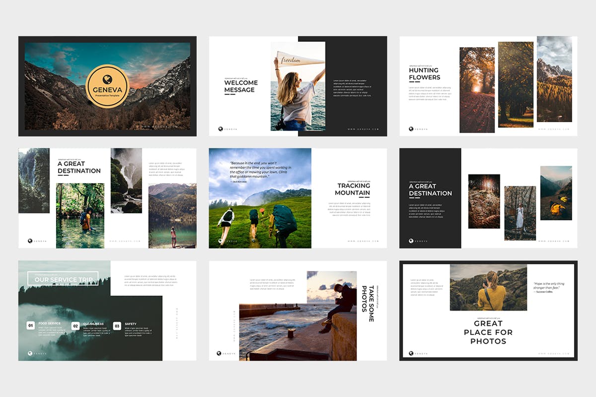户外运动品牌推广PPT幻灯片模板 Geneva : Powerpoint Presentation插图