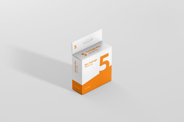 挂钩式扁平方形包装盒样机 Package Box Mockup – Flat Square with Hanger插图(2)