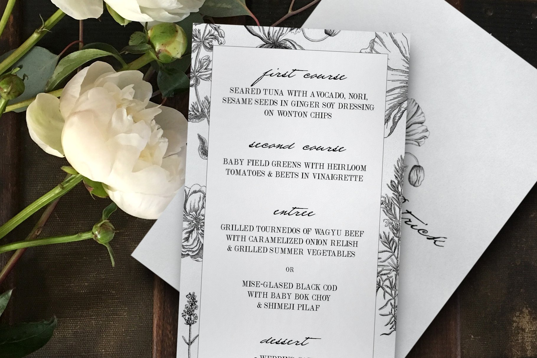 植物装饰婚礼邀请函邀请卡模板 Botanical Wedding Invitation Suite插图2